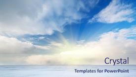  Presentation with plain - Colorful theme enhanced with soft light horizon - ice plain on the sunset backdrop and a sky blue colored foreground
