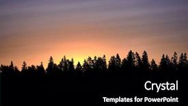  Presentation with glow - Amazing PPT theme having soft light horizon - sunset glow over the forest backdrop and a black colored foreground