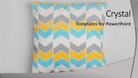  Presentation with light - Colorful presentation design enhanced with soft pillow on light background backdrop and a light gray colored foreground