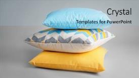  Presentation with soft gold of light - Colorful slide deck enhanced with soft pillows on light background backdrop and a light blue colored foreground