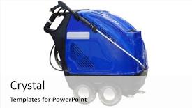  Presentation with machine - Beautiful slides featuring soft robot - mobile car washing machine backdrop and a white colored foreground