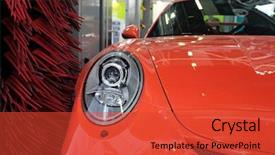  Presentation with car wash - Beautiful slide set featuring soft robot - red car in a automatic backdrop and a red colored foreground