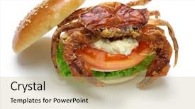  Presentation with crab shell - PPT theme having soft shell crab sandwich spider background and a soft green colored foreground