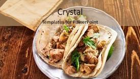  Presentation with tacos - Slide set consisting of soft simple - authentic mexican tacos with chicken background and a coral colored foreground