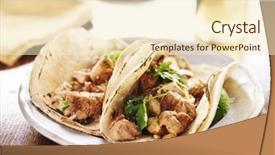  Presentation with tacos - Slide set featuring soft simple - authentic mexican tacos with chicken background and a cream colored foreground