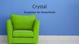  Presentation with white pigeon against the blue - Beautiful theme featuring soft simple - comfortable armchair against blue wall backdrop and a light blue colored foreground