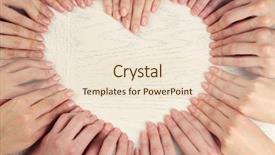  Presentation with shape heart - Colorful slide deck enhanced with soft simple - lot of fingers making heart backdrop and a lemonade colored foreground