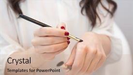  Presentation with makeup artist - Cool new presentation design with soft simple - makeup artist trying new makeup backdrop and a coral colored foreground