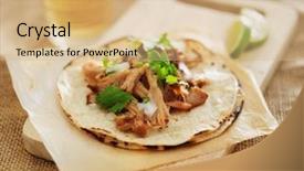  Presentation with tacos - Slide deck consisting of soft simple - mexican street tacos background and a coral colored foreground