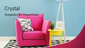  Presentation with room - Slide deck featuring soft simple - modern interior of room background and a light blue colored foreground