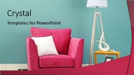  Presentation with sonar blue modern ship radar - Colorful presentation design enhanced with soft simple - modern interior of room backdrop and a light blue colored foreground