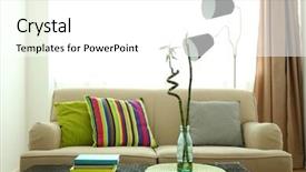  Presentation with living room - Beautiful presentation design featuring soft simple - modern living room interior backdrop and a white colored foreground