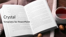  Presentation with tea cup - Cool new PPT theme with soft simple - open book a cup backdrop and a white colored foreground