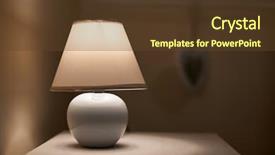  Presentation with abstract glowing teal shapes - Presentation theme with soft simple - small lamp glowing in bedroom background and a tawny brown colored foreground