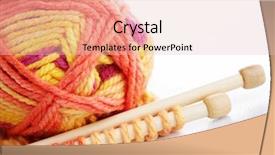  Presentation with needle - Audience pleasing PPT theme consisting of soft skills - close-ups of needle and wool backdrop and a lemonade colored foreground