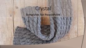  Presentation with wood - Audience pleasing PPT theme consisting of soft skills - knitted wood legwarmers on wooden backdrop and a  colored foreground