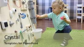  Presentation with carpet - Beautiful theme featuring soft skills - little girl sits on green backdrop and a mint green colored foreground