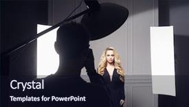  Presentation with robotic process automation industry 4 - Slide deck enhanced with soft skills - photographer and beautiful model background and a wine colored foreground