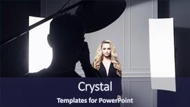  Presentation with glamour - Amazing PPT theme having soft skills - photographer taking pictures backdrop and a navy blue colored foreground