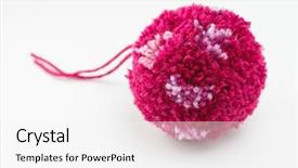  Presentation with wool - Beautiful PPT theme featuring soft skills - pom poms fluffy decorative ball backdrop and a white colored foreground