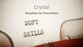  Presentation with skills - Presentation theme having soft-skills-text-written background and a sky blue colored foreground