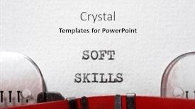  Presentation with skills - Presentation design having soft-skills-text-written background and a white colored foreground