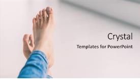  Presentation with beautiful skin - Colorful slide set enhanced with soft skin of woman barefoot backdrop and a light gray colored foreground