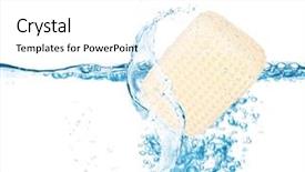  Presentation with blue water splash isolated - PPT theme having soft sponge in water splash background and a white colored foreground