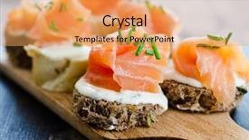  Presentation with salmon - Cool new slides with soft starter - canapes with smoked salmon backdrop and a yellow colored foreground