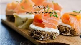  Presentation with cream cheese and fruit sandwich - Amazing slides having soft starter - canapes with smoked salmon backdrop and a yellow colored foreground