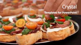  Presentation with chef - Slides featuring soft starter - chef is making bruschettas background and a  colored foreground
