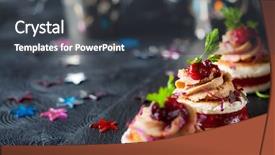  Presentation with foie - PPT layouts consisting of soft starter - festive appetizer with foie gras background and a dark gray colored foreground