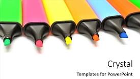  Presentation with pen - Amazing presentation theme having soft-tip pen isolated on a white backdrop and a white colored foreground