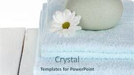  Presentation with soft white flower - Audience pleasing slide deck consisting of soft-towels-with-dispenser backdrop and a sky blue colored foreground