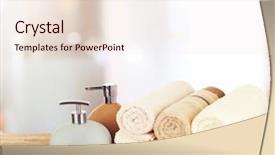  Presentation with soft drink mango - Audience pleasing slide deck consisting of beauty soap - soft towels with dispenser backdrop and a sky blue colored foreground