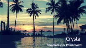  Presentation with amazing - PPT theme consisting of soft twilight on amazing ocean background and a navy blue colored foreground