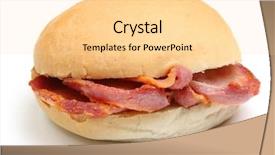  Presentation with bacon - Slide set consisting of soft white bread roll background and a blonde colored foreground