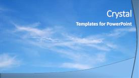  Presentation with white dove clouds - PPT theme having soft white clouds against blue background and a teal colored foreground