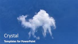  Presentation with camel - Presentation theme enhanced with soft-wispy-cloud-shaped background and a ocean colored foreground
