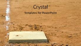  Presentation with softball - Presentation having softball field - 1st base background and a yellow colored foreground