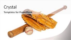  Presentation with softball - Presentation theme consisting of softball field - baseball ball and glove isolated background and a white colored foreground