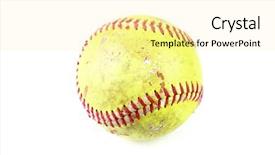  Presentation with baseball field - PPT theme with softball field - baseball ball background and a blonde colored foreground