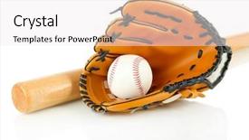  Presentation with baseball field - Cool new theme with softball field - baseball glove bat and ball backdrop and a white colored foreground