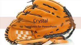  Presentation with baseball field - Colorful slide set enhanced with softball field - baseball glove isolated on white backdrop and a gold colored foreground