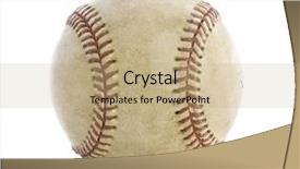 Presentation with baseball field - Slides featuring softball field - old used baseball isolated background and a coral colored foreground