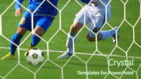  Presentation with softball - Colorful PPT theme enhanced with softball field - soccer ball backdrop and a tawny brown colored foreground