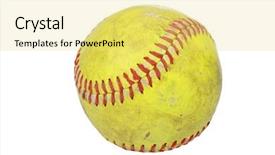  Presentation with softball - Presentation theme having softball field - yellow baseball background and a yellow colored foreground