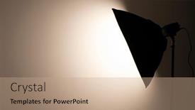  Presentation with lights - Presentation design consisting of softbox-lights-the-white-wall background and a coral colored foreground