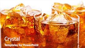  Presentation with ice - Presentation theme featuring the cola and ice background and a crimson colored foreground