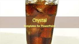  Presentation with ice - PPT layouts consisting of softdrinks - cola with ice cubes background and a tawny brown colored foreground